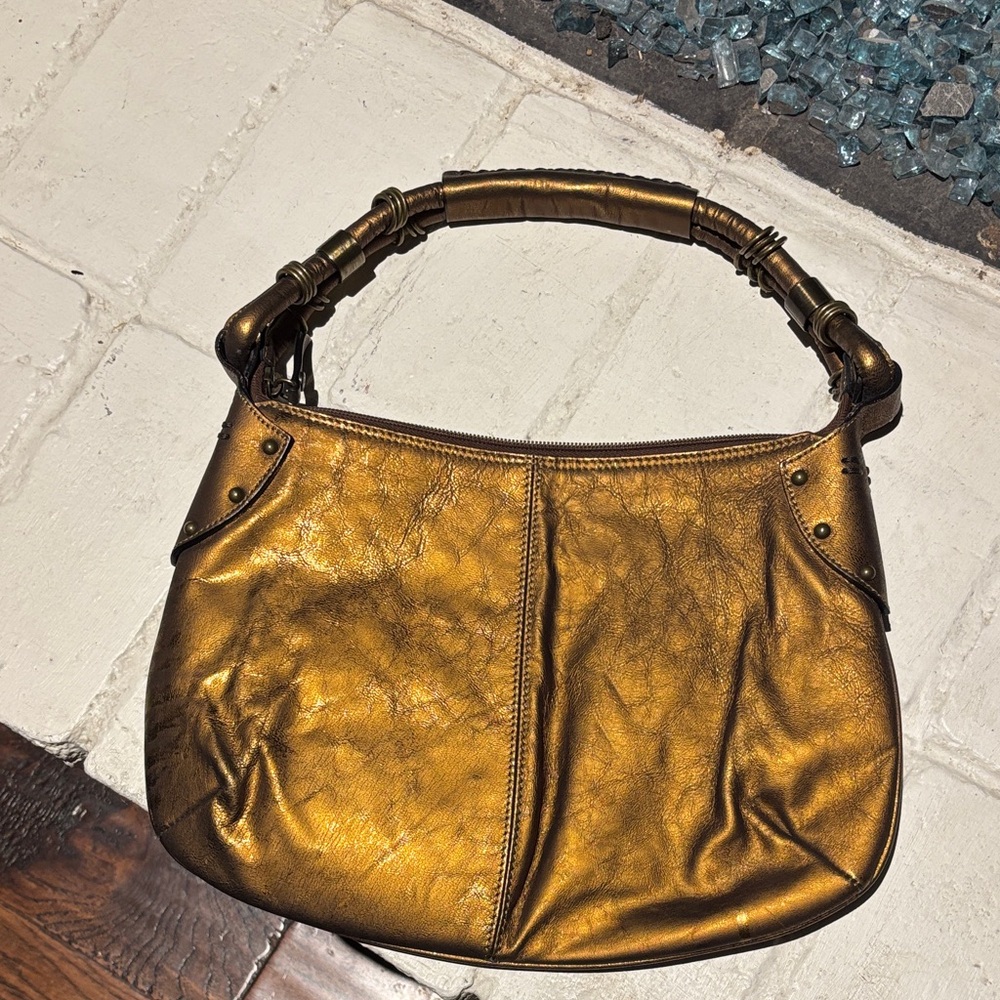 Donald PLINER Metallic Leather Shoulder Bag